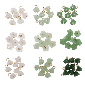 5pcs/bag Handmade Glass Chinese Style Buttons Clasps Beads Charms for Earring Bracelet Necklace DIY Jewelry Craft Making Accessories