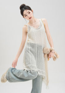 Nurture One | Đầm Len Thêu Sợi Dây Tơ Hạt Summer Layered