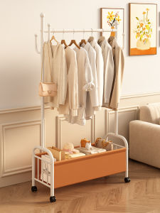 Bedroom Floor Standing Clothes Hanger Mobile Multi-Functional Storage New 2025 Clothes Hat Stand Iron Alloy Simple Assembly