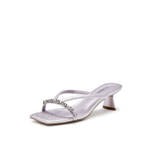 Shiny Outline V-Notch Elegant Diamond Decorated Sandals Joy&Peace Youth Casual Sheepskin Upgraded Version Summer 2024