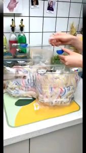 100 ชิ้นที่มีสีสันฝาครอบอาหารแบบใช้แล้วทิ้ง Saran Wrap ฝาครอบลำไส้อาหารเกรดสดเก็บถุงพลาสติกอุปกรณ์จัดเก็บในครัว