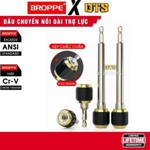Đầu chuyển nối dài mũi khoan bắn vít trợ lực BROPPE | Đầu nối vít tự khóa nhả nhanh chân lục giác 1/4" dài 60mm 150mm | Đầu chuyển đổi đầu máy khoan giữ mũi vít nhanh có lò xo