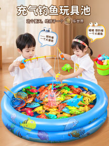 Magnetic Fishing Toy Stick Childrens Educational Playset for Boys And Girls Aged 1-3 Fish Pond Fishing Game Intelligence Development