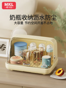 กล่องเก็บขวดโพลีโพรพีลีนฝาครอบกันฝุ่นพร้อมชั้นวางระบายน้ําสําหรับเครื่องมือให้อาหารเด็กทารก