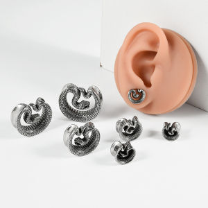 1PC Stainless Steel U Shape Ear Plugs Expanders Snake Ear Gauge Earring Gauges Stretchers Piercing Body Piercing Jewelry 10-25mm