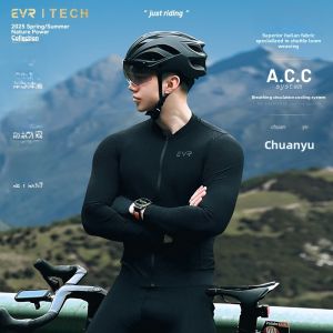 evr | EVR Tech Mens Long Sleeve Cycling Jersey Breathable Quick Dry Autumn Road Bike Top UV Protection Cycling Apparel For Men