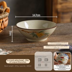 SHELI | Underglaze Colored Vintage Deep Ceramic Plate