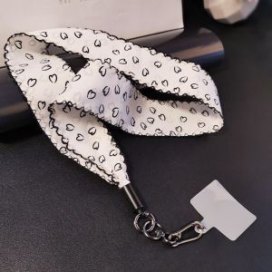 Ultra-Thin Wide Cloth Phone Strap Womens Style Clip-On Summer Keychain Detachable Mobile Phone Case Holder Lanyard Anti-Loss