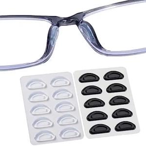 5pairs Eyeglasses Anti Slip Nose Pads Soft Silicone Adhesive Glasses Nose Pads for Plastic Frame Glasses Sunglasses(Black/White)