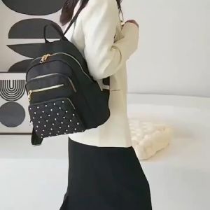 Tas Ransel Wanita Fashion Elegan Tas Ransel Untuk Wanita Model Korean Style Kapasitas Besar Tas Punggung Untuk Sekolah Tas Backpack Model Terbaru Tas Punggung Terbaru 2025 Bahan Nilon Kedap Air Model Bordir Tas Punnggung Baru
