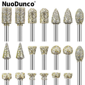 Si Fang | 20Pcs Diamond Grinding Burr Bit With 1/8" Shank For Dremel Rotary Tool For Grinding Stone Glass Ceramics Carving Polishing
