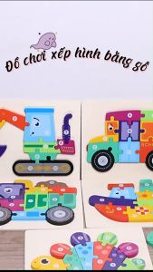 Tranh ghép hình 3D gỗ nổi nhiều mẫu cho bé vừa học vừa chơi - Bảng ghép hình khối cho bé nhận biết màu sắc luyện kỹ năng tay mắt