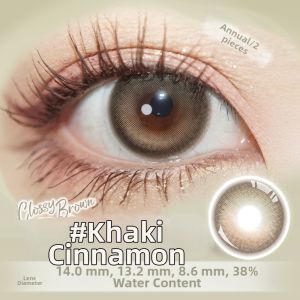 Year Disposable Colored Contact Lenses Peach-brown Black Gold 2 Pieces