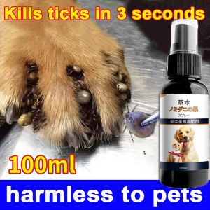 100ML Tick and Flea Remover Spray Flea and tick spray Dog tick medicine Ubat kutu anjing spray Ubat kutu anjing Tick and flea spray Dog flea medicine Cat flea medicine Pet Anti Lice and Mite Killer for Cat and Dog