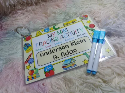 LAMINATED TRACING ACTIVITY Free Pen (MESSAGE FOR KIDS NAME)