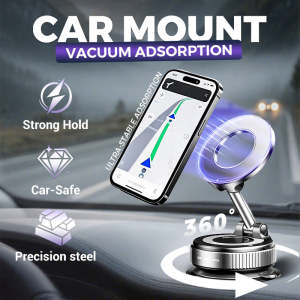 360° Adjustable Vacuum Magnetic Phone Holder 1/2PCS Vacuum Magnetic Phone Holder Magsafe Suction Cup Phone Holder pocket sized