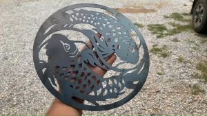 เหล็กฉลุลายปลาคาฟไม่ทำสี ขนาด 30 เซนติเมตร