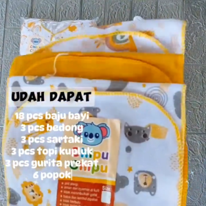 Free 1 Setel Paket Komplit Lahiran Baju Bayi Baru Lahir Set Pakaian Bayi Laki laki Perempuan Newborn Bahan Lembut Motif Lucu Chipu Baby Series
