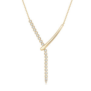 925 Sterling Silver Y-shaped Necklace D-Color Full Moissanite VVS1 Pendent Necklaces with Certificate for Fashion Women Jewelry