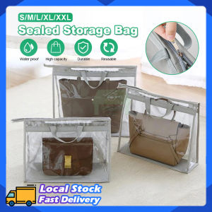 Handbag Organizer Wardrobe Dust-Proof Pouch Transparent PVC Hanging Storage Bags with Zipper For Leather Bag Handbag Dust Cover
