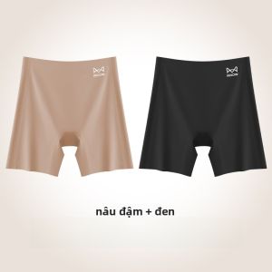 MiiOW | Quần an toàn Ice Silk cho nữ mùa hè mỏng không đường may quần đùi ngắn cạp cao màu trơn quần lót chống trượt