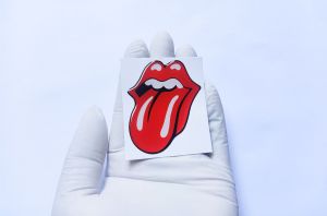 Sticker motor timbul logo Rolling Stone emblem lentur variasi mobil laptop hp
