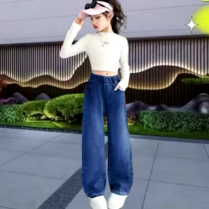 CELANA JEANS KULOT ANAK PEREMPUAN USIA 1-10 TAHUN MODEL POLOS BAHAN IMPORT