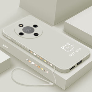 Liquid Silicone Phone Case for Honor X70i New Style Full Lens Protection Soft Shell Men Women Couple Simple Creative Cartoon Bear