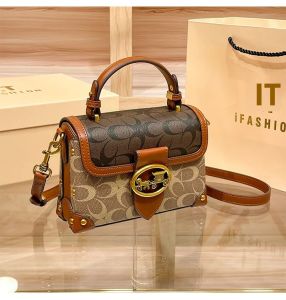 Túi Xách Nhỏ Thời Trang Tối Giản Màu Sắc Tương Phản Túi Đeo Chéo Nữ Hộp Di Động Cao Cấp Tất Có Khóa Kéo & Khóa Chốt