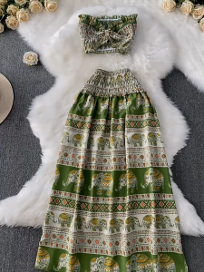 BIKINI OCEAN ชุดว่ายน้ำผู้หญิงกระโปรง ชุดชายทะเลหญิง บิกินี่เกาะอก 🌻 M-XL นน 40-65 กก. ลายน่ารัก สินค้าพร้อมจัดส่ง BK-055