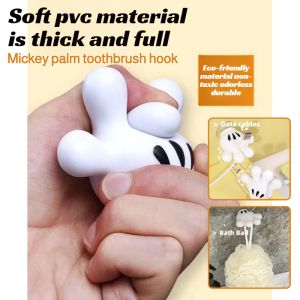 🔥HOT🔥Mickey palm toothbrush hook Cartoon toothbrush holder Suction cup seamless toothbrush holder Punch-free bathroom storage rack Creative and cute storage rack Strong adsorption Space saving Home essential