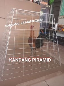 KANDANG JEMURAN AYAM/KANDANG PIRAMID UKURAN 80X70X50