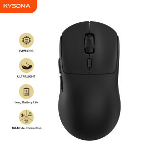 KYSONA M600 V2 Ultra-Lightweight Wireless Gaming Mouse PAW3395 Gaming Sensor 6 Adjustable DPI up to 26000 BT/2.4G Wireless/Wired Gaming Mouse 200 Hrs Battery Glass Mouse Feet