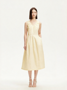 Vero Moda | Cotton V-Neck Pinched Waist Dress Spring/Summer
