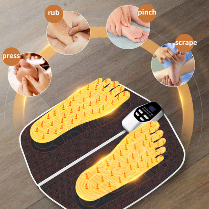 Foldable Ems Foot Massage Pad 8 Modes Pulse Foot Therapy Mat Leg Slimming Muscle Sore Relief Usb 6785