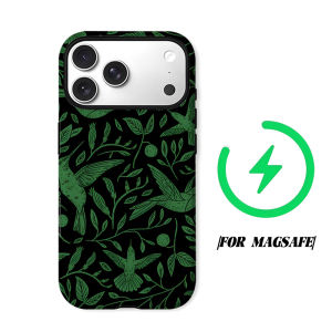black green hummingbird Phone Case for iPhone 18 17 16 15 14 13 12 11 Air Pro Max Plus Double-layer Cover
