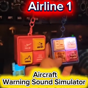 Pilot And Crew Alert Keychain EGPWS Warning Sound Simulator Aviation Cockpit Alert Sounds Button Keychain With Bright Led Light Mini Aviation Cockpit Safety Button Gift For Aviation Fans