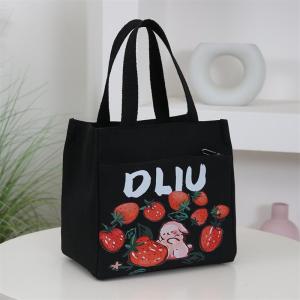 Large Capacity Portable Canvas Bag Aluminum Foil Insulation Layer Portable Lunch Box for Work Buggy Bag Lunch Bag Zipper