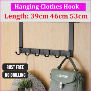 เหนือตะขอประตูที่แขวนประตูตะขอสำหรับแขวนเหนือประตูชั้นวางผ้าขนหนูสำหรับห้องน้ำพร้อมตะขอแขวนเสื้อโค้ท8อันที่แขวนโค้ทอุปกรณ์ห้องน้ำจำเป็นสำหรับหอพักสีดำขาว