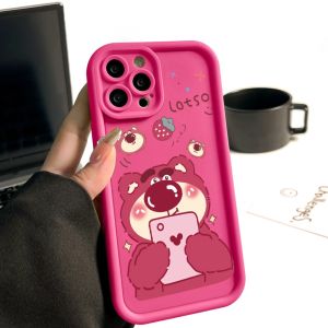 Compatible with iphone 14 Pro Max Phone Case Photograph strawberry bear 12 13 14 15 11 Pro Max Casing silicone xr xs Max 7 8 Plus