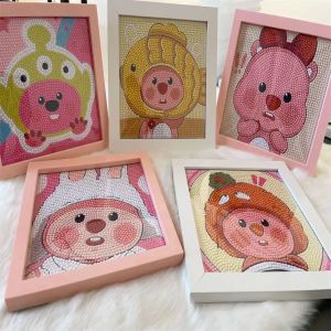 Loppy Beaver Diamond Painting Cartoon DIY Handmade Educational Sticker Art Children with Frame Gift for Girlfriend Creative Mosaic