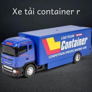 Mô Hình Xe Tải Container Kim Loại Tỷ Lệ 1:64 Có Chức Năng Kéo Lùi Đồ Chơi Thu Nhỏ Dành Cho Trẻ Em Màu Xanh Lá/xanh Dương/đen/đỏ/vàng