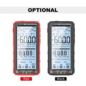 Keykits-aneng 681 6000 đếm đa năng kế kỹ thuật số Đồng hồ vạn năng sạc chống cháy thông minh bộ dò NCV LCD lớn 5 inch với đèn pin có đèn nền để đo tần số bật/tắt Nhiệt Độ Điện Dung dòng điện áp