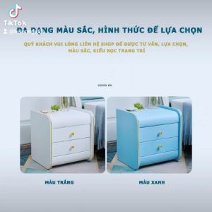 Kệ Để Đồ Trang Điểm Tủ Đựng Mỹ Phẩm Tab Đầu Giường Nẹp Chỉ Vàng Sang Trọng Phong Cách Châu Âu Được Chọn Màu (Bọc Da - Nỉ Nhung)  Kệ Để Phòng Ngủ Phòng Khách