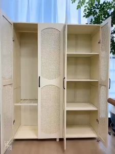 New Curved Rattan Wardrobe Storage Bedroom Home Storage Cabinet Simple Small Apartment Durable Storage Rack
