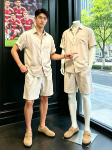 ZHUOCAN | Summer Lightweight Linen Cotton Shirt Set