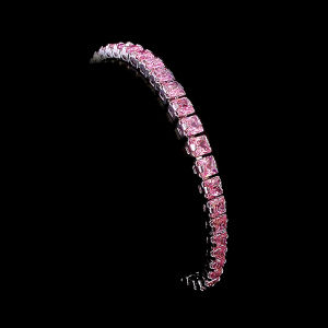 2023 New Pink Color Princess Bracelet Bangle for Women Anniversary Gift Jewelry Wholesale S7207