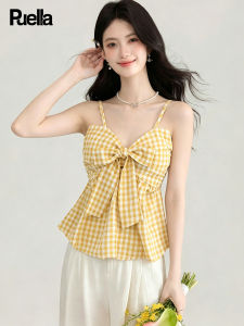 puella | Plaid Halter Crop Top Exposed Back Sweet & Spicy Fitting
