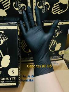 Thùng 10 Hộp Găng tay cao su y tế MÀU ĐEN nitrile 3.5G không bột Sgloves hộp 100 chiếc MÀU ĐEN Size SML