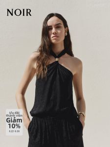 MO&Co. | Silk Blend Jacquard Textured Top